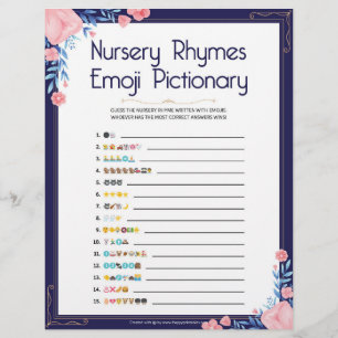 Papel Timbrado Nursery Rhymes Emoji Pictionary[Floral Frame]