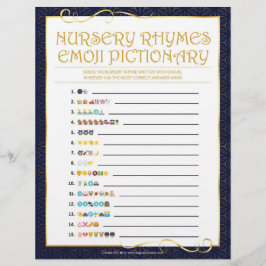 Papel Timbrado Nursery Rhymes Emoji Pictionary [Ouro Blue]