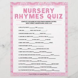 Papel Timbrado Nursery Rhymes Quiz [Luxo Lace [Rosa]]