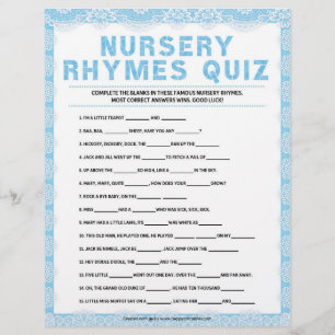 Papel Timbrado Nursery Rhymes Quiz [Luxury Lace [Blue]