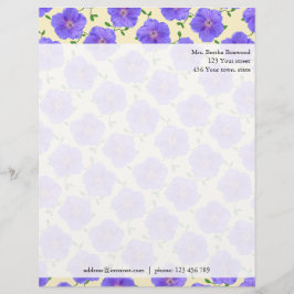 Papel Timbrado O jardim azul floral floresce o endereço feito sob