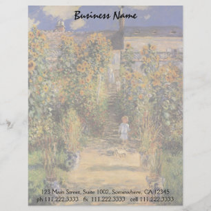 Papel Timbrado O jardim do artista em Vetheuil por Claude Monet