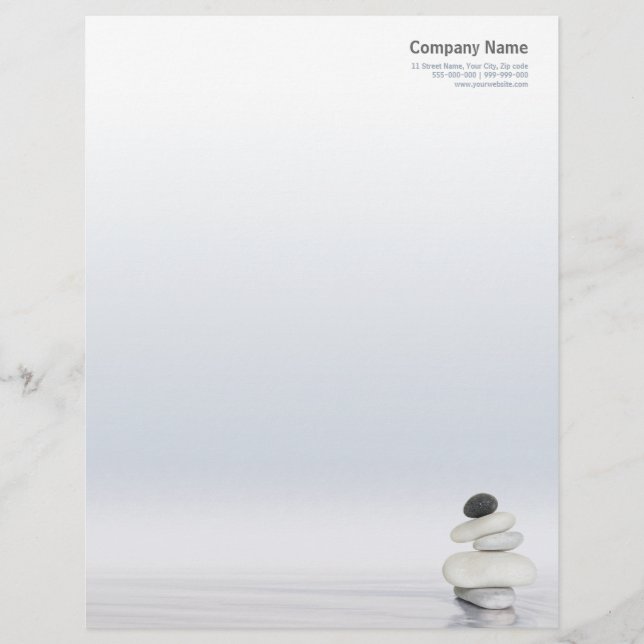 Papel Timbrado O zen apedreja o cabeçalho (Frente)