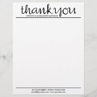 Papel Timbrado Obrigado - Cabeça Preta Cursiva