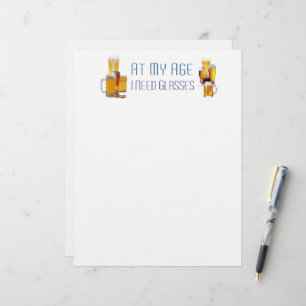 Papel Timbrado Óculos de cerveja do SlipperyJoe, canecas de cerve