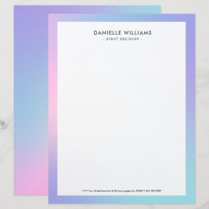 Papel Timbrado Ombre rosa e azul