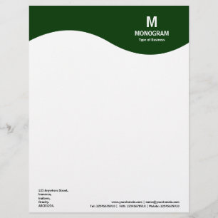 Papel Timbrado Onda do monograma - 003300 verdes escuro