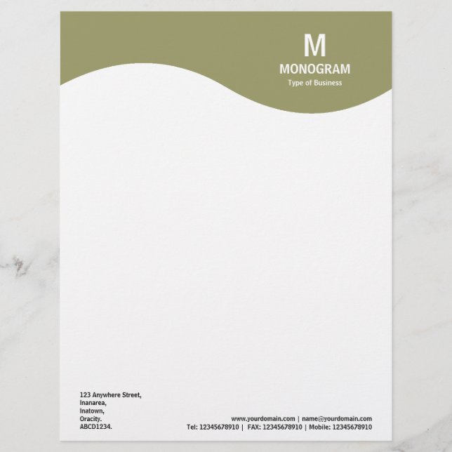 Papel Timbrado Onda Monográfica - Verde 999966 (Frente)