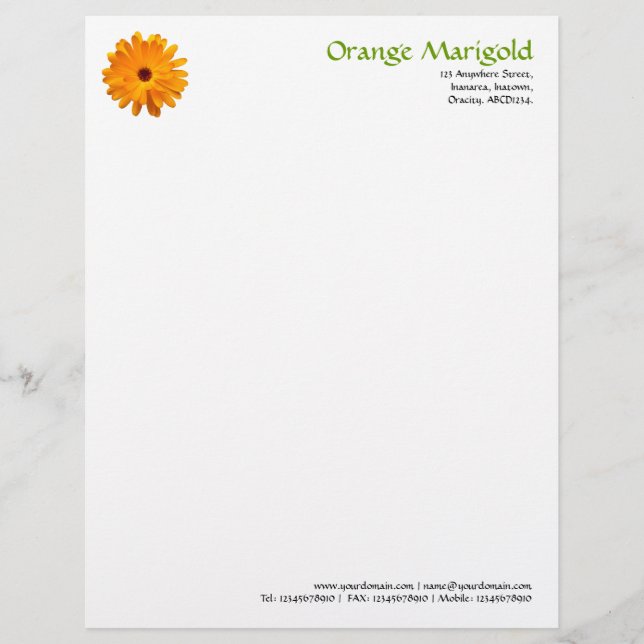 Papel Timbrado Orange Marigold (Frente)
