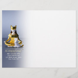 Papel Timbrado Origami Gold Foil Yoga Meditando Mulher-Gato