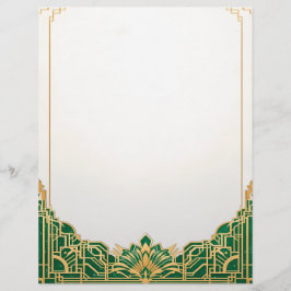 Papel Timbrado Ornamentado Art Deco Frame on White