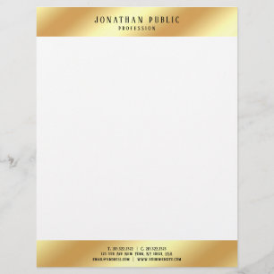 Papel Timbrado Ouro moderno e modelo simples elegante branco