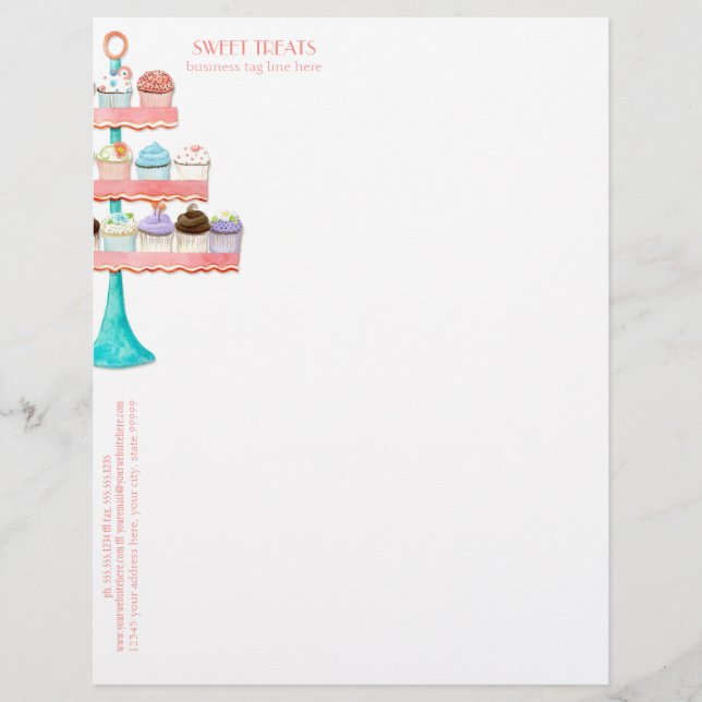 Papel Timbrado Pacote Comercial de Panificação do cupcake Dessert (Frente)