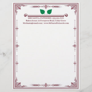 Papel Timbrado Padaria Moderna de Natal Férias País Borgonha