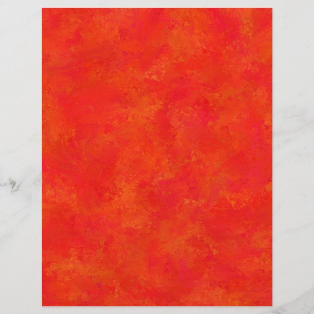 Papel Timbrado Padrão Abstrato Laranja Vermelho (Frente)