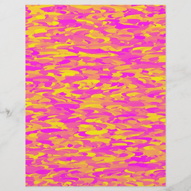Papel Timbrado Padrão Abstrato Rosa Amarelo Laranja (Frente)