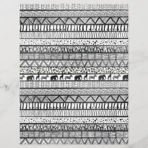 Papel Timbrado Padrão Africano Tribal Negro