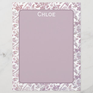 Papel Timbrado Padrão botânico da safra Mauve