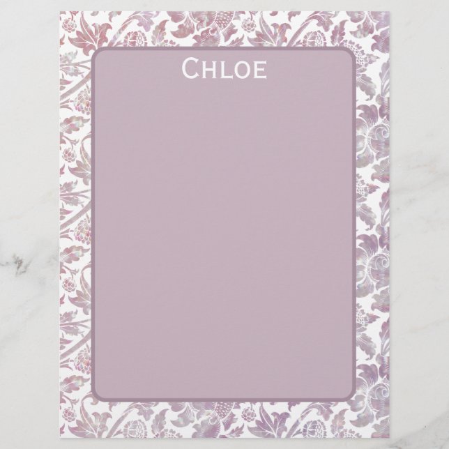 Papel Timbrado Padrão botânico da safra Mauve (Frente)