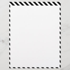 Papel Timbrado Padrão Clássico de Listras Brancas e Pretas Elegan
