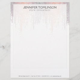 Papel Timbrado Padrão Colorido Elegante de Chuva de Confetti