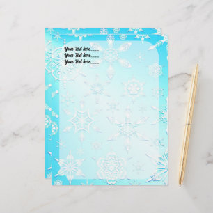 Papel Timbrado Padrão Crystal Snowflakes
