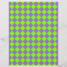 Papel Timbrado Padrão de Diamante Xadrez Verde Roxo