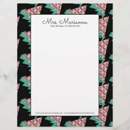 Papel Timbrado Padrão de Formas de Fatia de Verão de Melancia Geo