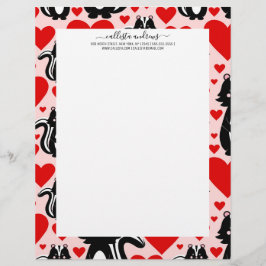 Papel Timbrado Padrão de Ilustração do Coração do Pintor do dia d
