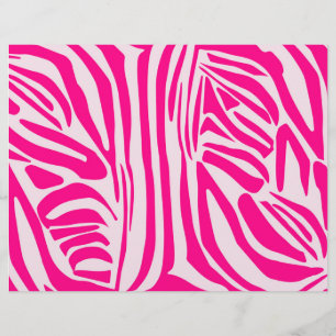 Papel Timbrado Padrão de Impressão de Zebra Rosa