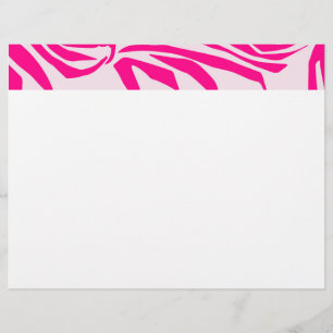 Papel Timbrado Padrão de Impressão de Zebra Rosa