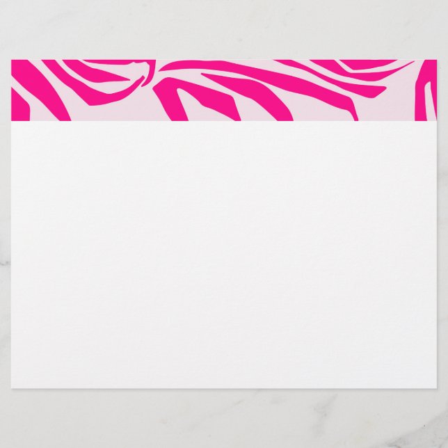 Papel Timbrado Padrão de Impressão de Zebra Rosa (Frente)