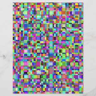 Papel Timbrado Padrão de Multicores de Formas de abstrato Quadrad