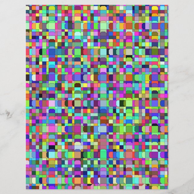 Papel Timbrado Padrão de Multicores de Formas de abstrato Quadrad (Frente)
