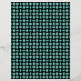 Papel Timbrado Padrão de Tear Preto Verde-Azul