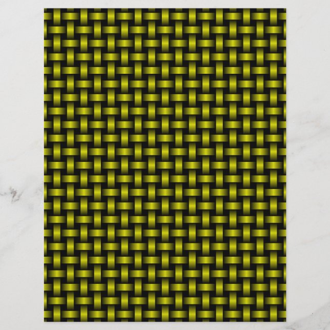 Papel Timbrado Padrão de Tecido Amarelo Preto (Frente)