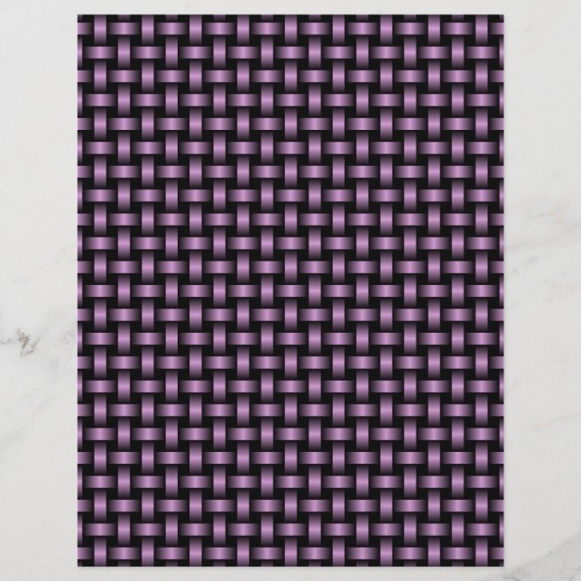 Papel Timbrado Padrão de Tecido Preto Roxo (Frente)