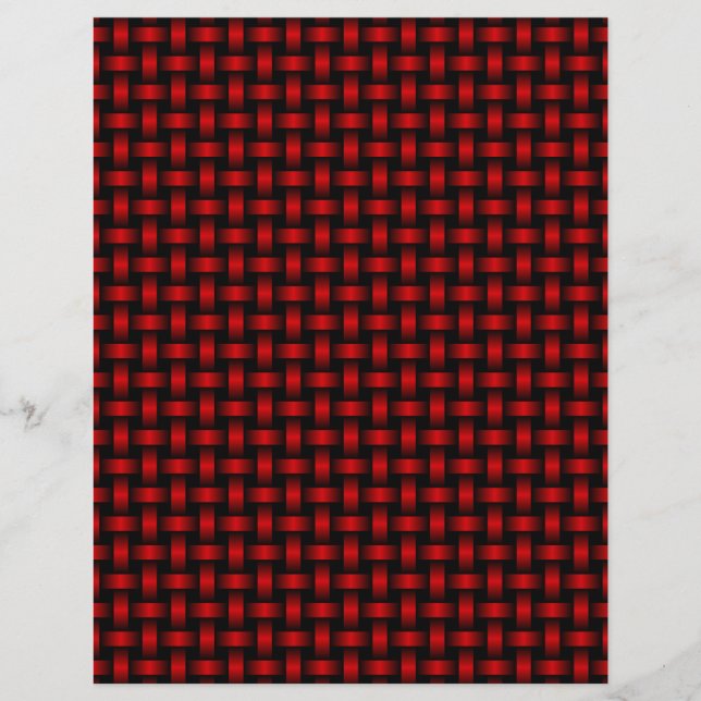Papel Timbrado Padrão de Tecido Preto Vermelho (Frente)