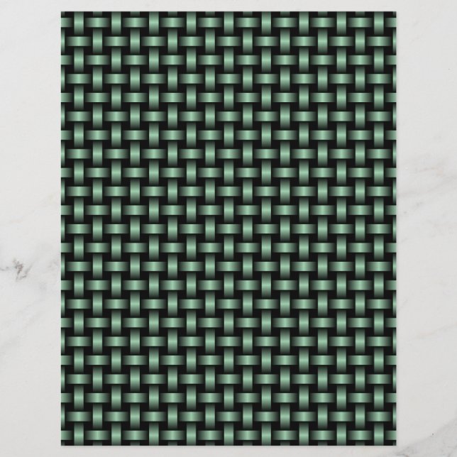 Papel Timbrado Padrão de Tecido Verde Preto (Frente)