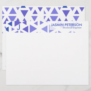 Papel Timbrado Padrão de Triângulo Azul Único