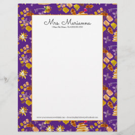 Papel Timbrado Padrão Floral Botânico Da Abelha Da Maneira