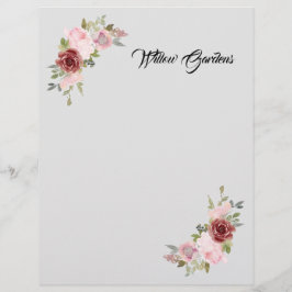Papel Timbrado Padrão Floral de Negócios Letterhead