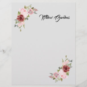Papel Timbrado Padrão Floral de Negócios Letterhead