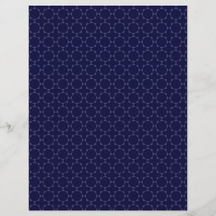 Papel Timbrado Padrão Geométrico Islâmico Azul Escuro