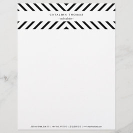 Papel Timbrado Padrão preto e branco do método retro