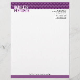 Papel Timbrado Padrão quic chevron profundo roxo dois tons na mod