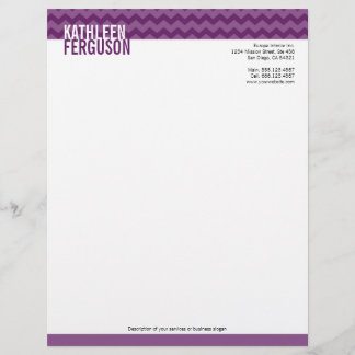Papel Timbrado Padrão quic chevron profundo roxo dois tons na mod