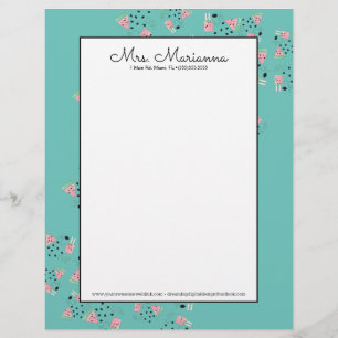 Papel Timbrado Padrão Simples de Sorvete de Melancia