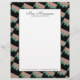 Papel Timbrado Padrão Verde da Melancia Geométrica do Verão