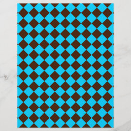 Papel Timbrado Padrão Xadrez Diamante Azul Marrom